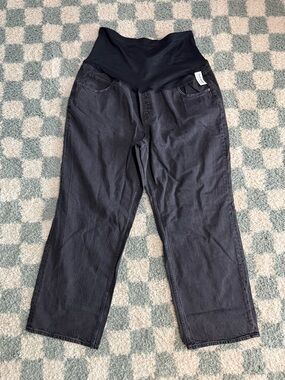 OLD NAVY NEW NWT black wash Wide Leg Pants Maternity Jeans Low Panel Size 20